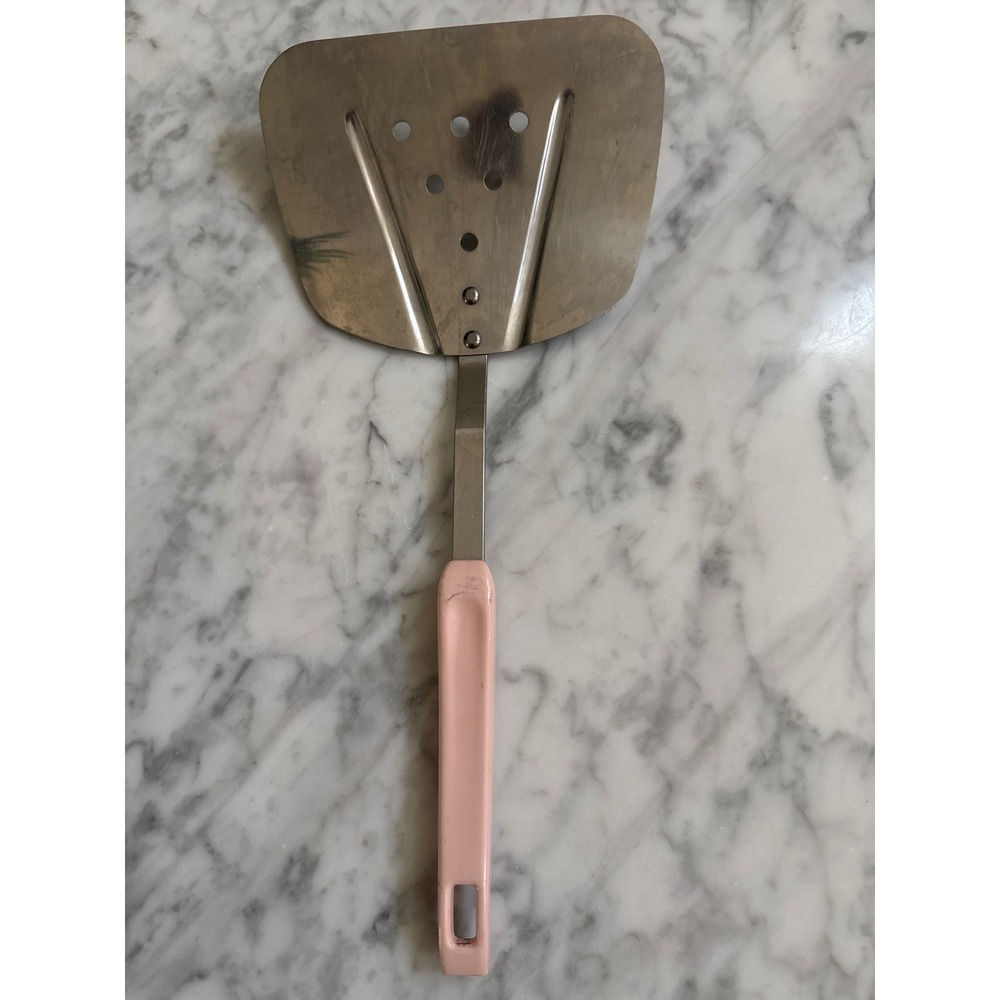 Vintage Royal Brand Sharp Cutter Stainless Steel Spatula Pink Handle 12.5in